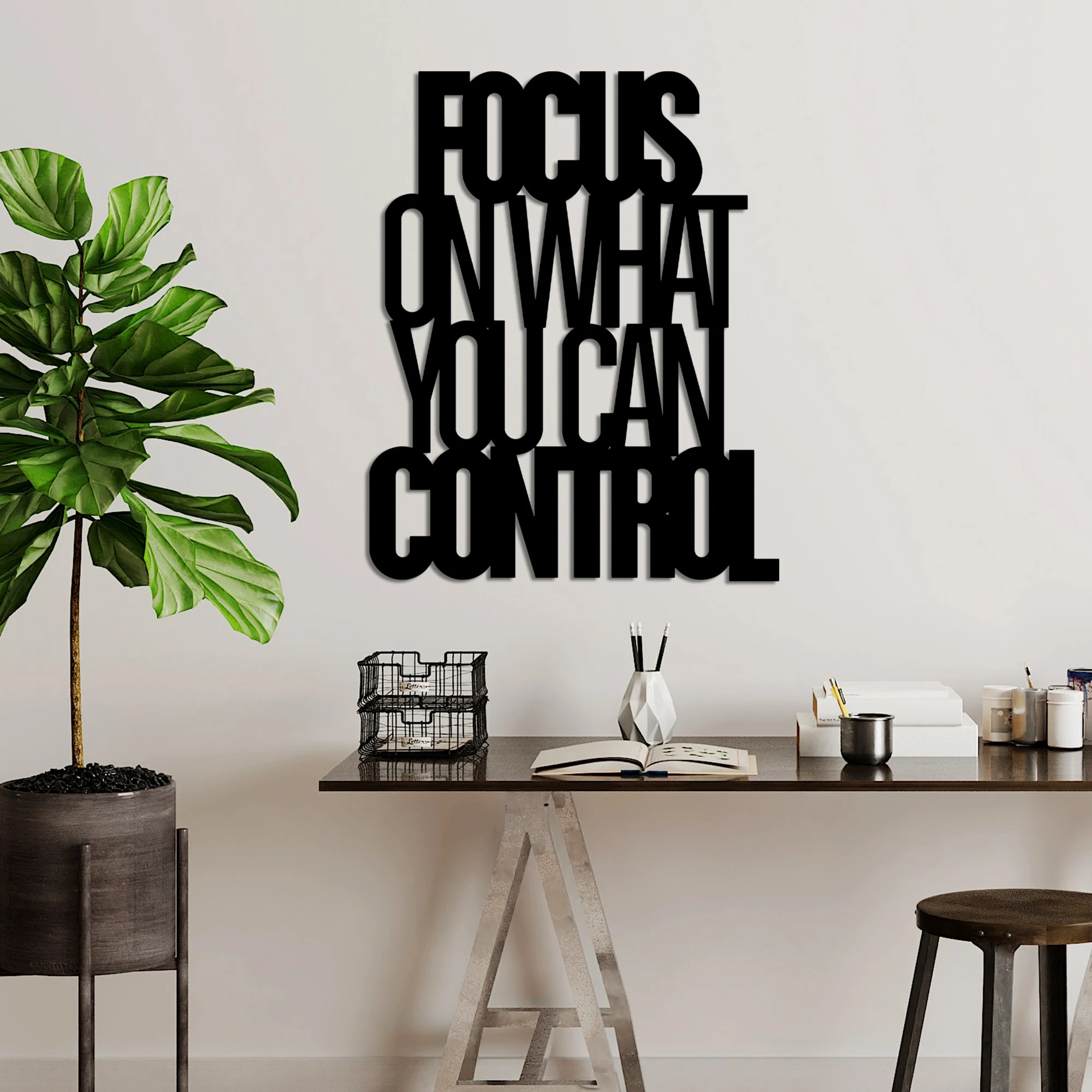 Aksesor dekorativ metalik për mur, Wallity, Focus Control