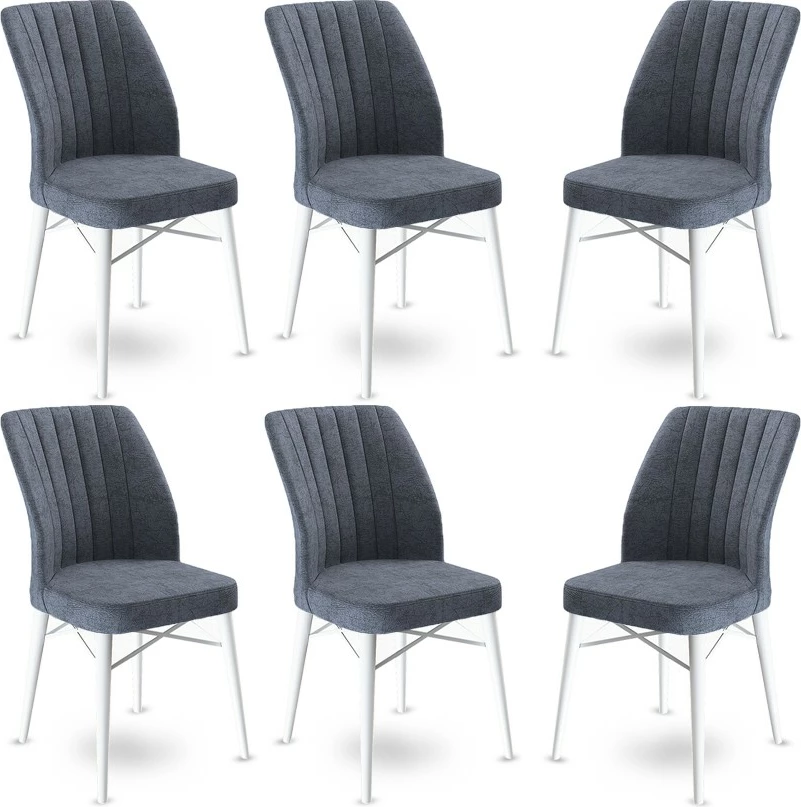 Set karrigesh (6 copë), Hanah Home, Flex, fume dhe e bardhë