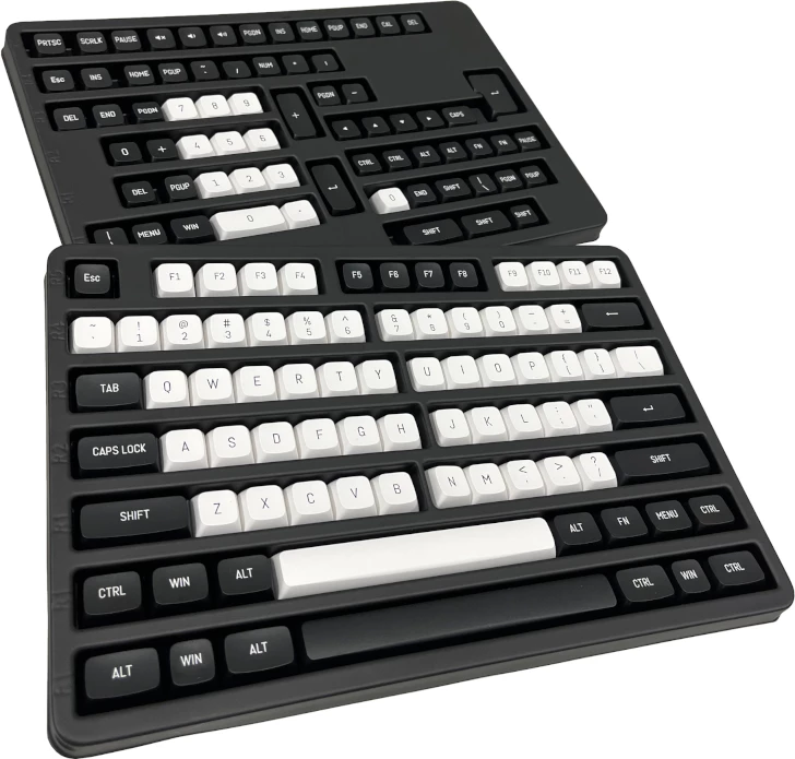 Set kapakësh tastesh Redragon A132 PBT Double Shot, 150 copë, bardh/zi