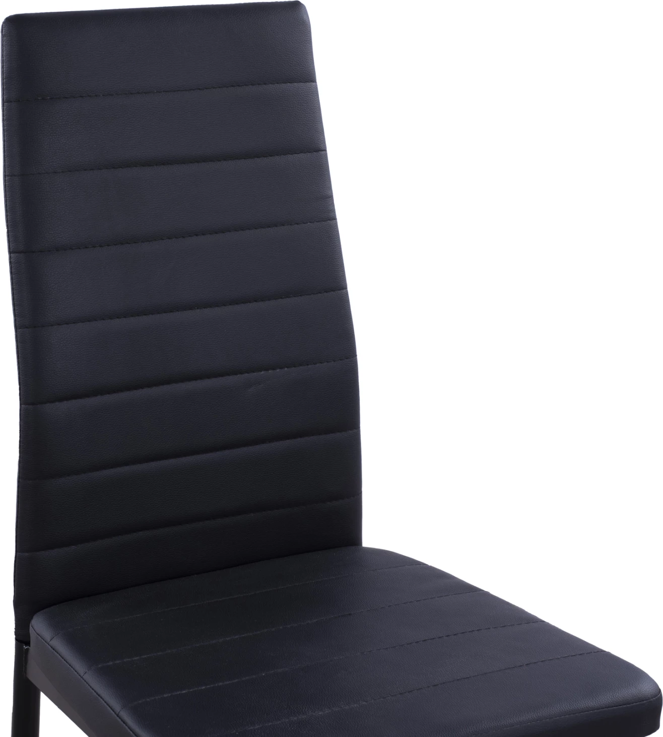 Karrige metalike Lady FH0037.12, kornizë metalike e zezë PU, set prej 4 copash, 40x48x95 cm