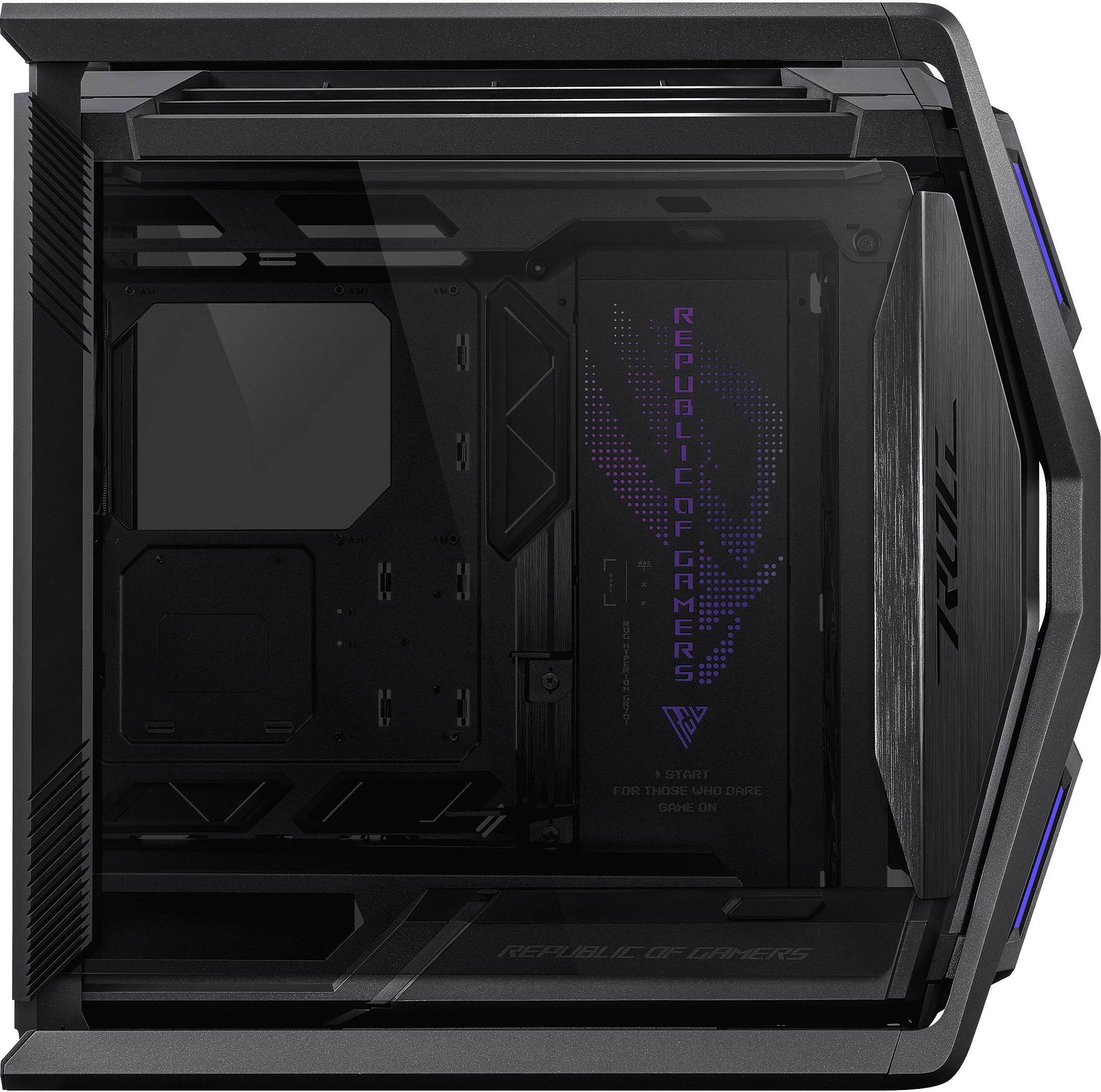 Kasë ASUS ROG Hyperion GR701 BTF Edition, Tower, RGB, xham i temperuar, e zezë/transparent