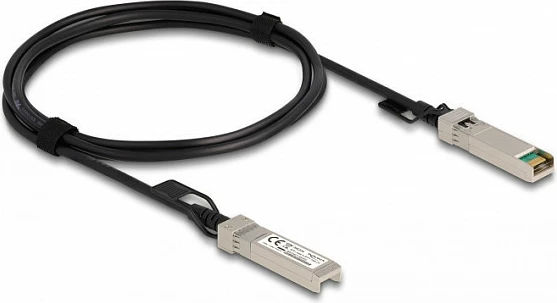 Kabllo Twinax SFP+ DeLOCK, 2 m, 10 Gbit/s, Male/Male, e zezë/argjendtë