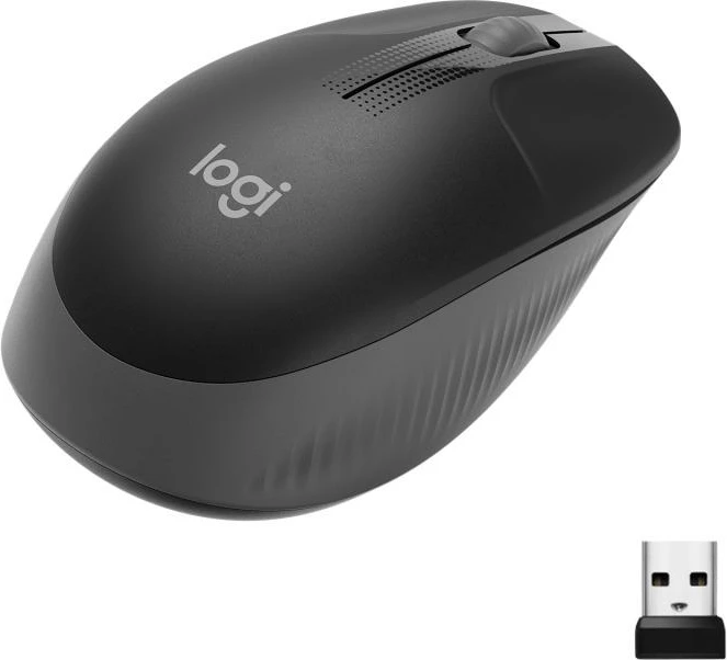 Maus wireless Logitech M190 (910-005905), me receiver USB, e zezë