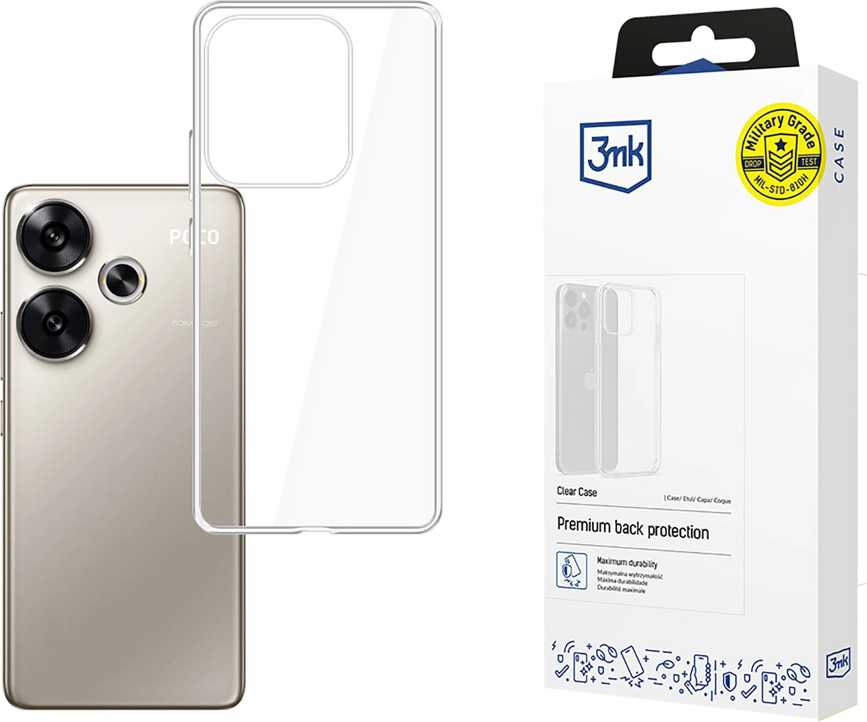 Mbështjellës 3mk Protection Clear Case për Xiaomi Poco F6, transparent