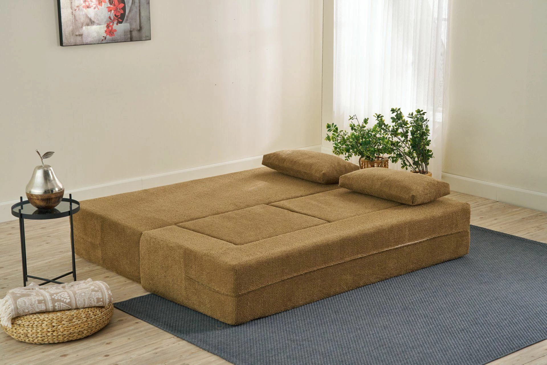Divan-krevat 2 vendesh, Atelier del Sofa, Pirgos, ngjyrë kafe