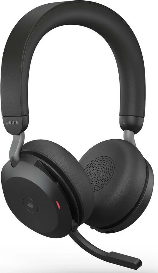 Kufje Jabra Evolve2 75, USB-A UC me Stand Tavoline, E Zezë, Wired & Wireless