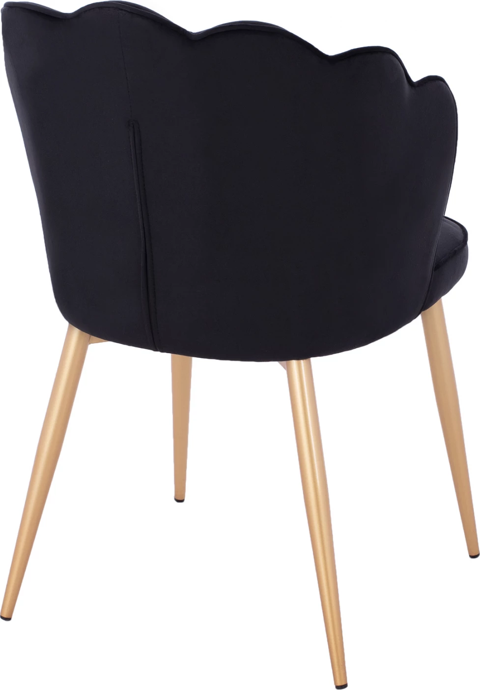 Karrige FH8737.04 kadife e zezë me kornizë metalike të artë 48x48x85 cm., set prej 2 copë