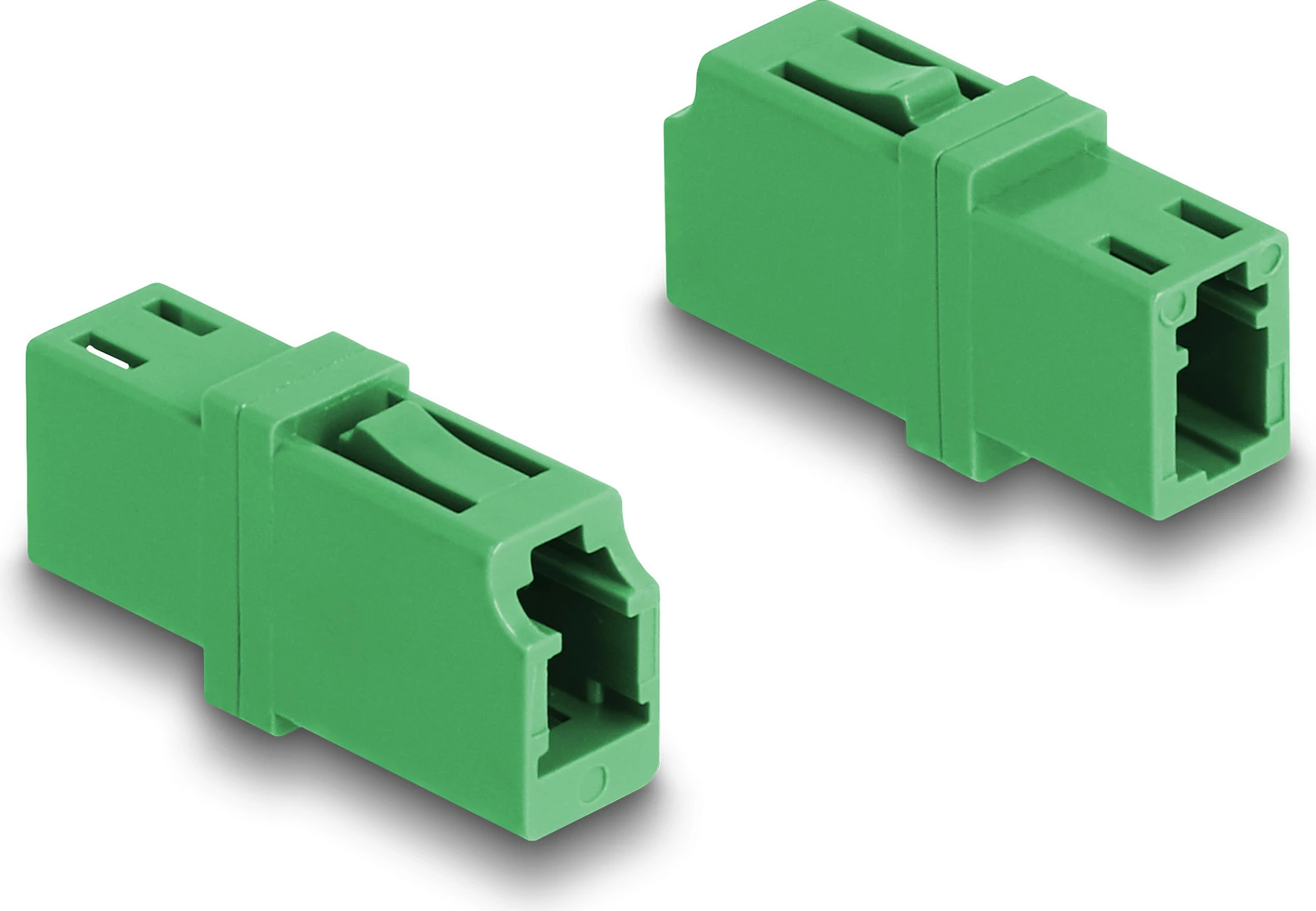 Bashkues fibër optike DeLOCK LC/APC Simplex femër-femër, single-mode, i gjelbër