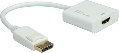 Adapter ROLINE DisplayPort në HDMI, aktiv DP v1.2, 15 m, i bardhë