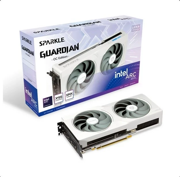 Kartelë grafike SPARKLE Intel Arc B570 GUARDIAN OC 10 GB GDDR6, Bardhë