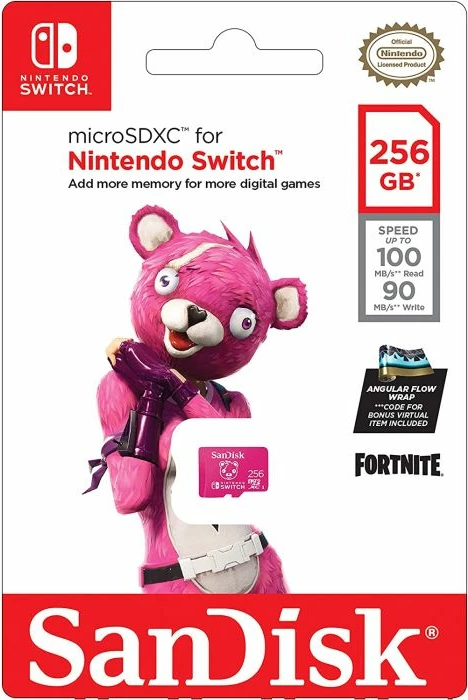 Kartelë memorie microSDXC SanDisk Nintendo Switch Fortnite Edition Cuddle Team SDSQXAO-256G-GN6ZG 256GB UHS-I, rozë