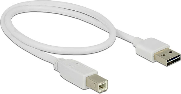 Kabllo USB DeLOCK EASY-USB USB-A në USB-B, 0.5 m, USB 2.0, e bardhë