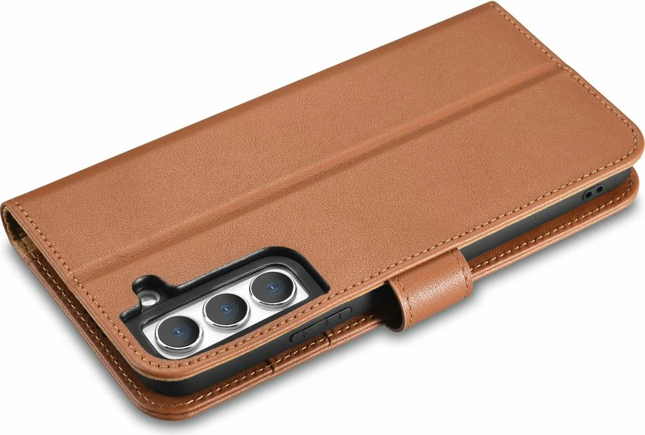 Mbështjellës iCarer Haitang Leather Wallet Case për Samsung Galaxy S22+, kafe