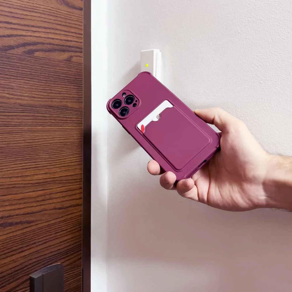 Mbështjellës Hurtel për iPhone 11 Pro, silikon, xhep për kartela, portokalli