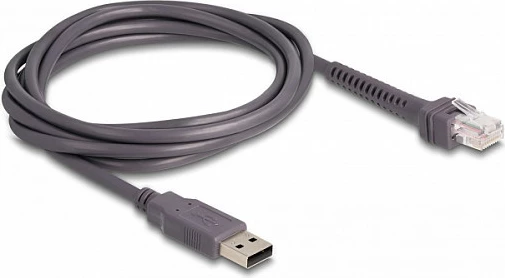 Skaner barkodi DeLOCK USB 1D Laser, kabllo 2 m, me mbajtëse, i zi