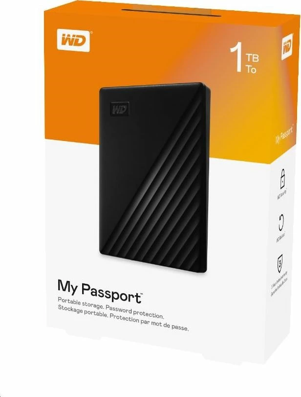 Hard disk i jashtëm WD My Passport 1TB USB 3.2 i zi (WDBYVG0010BBK-WESN)