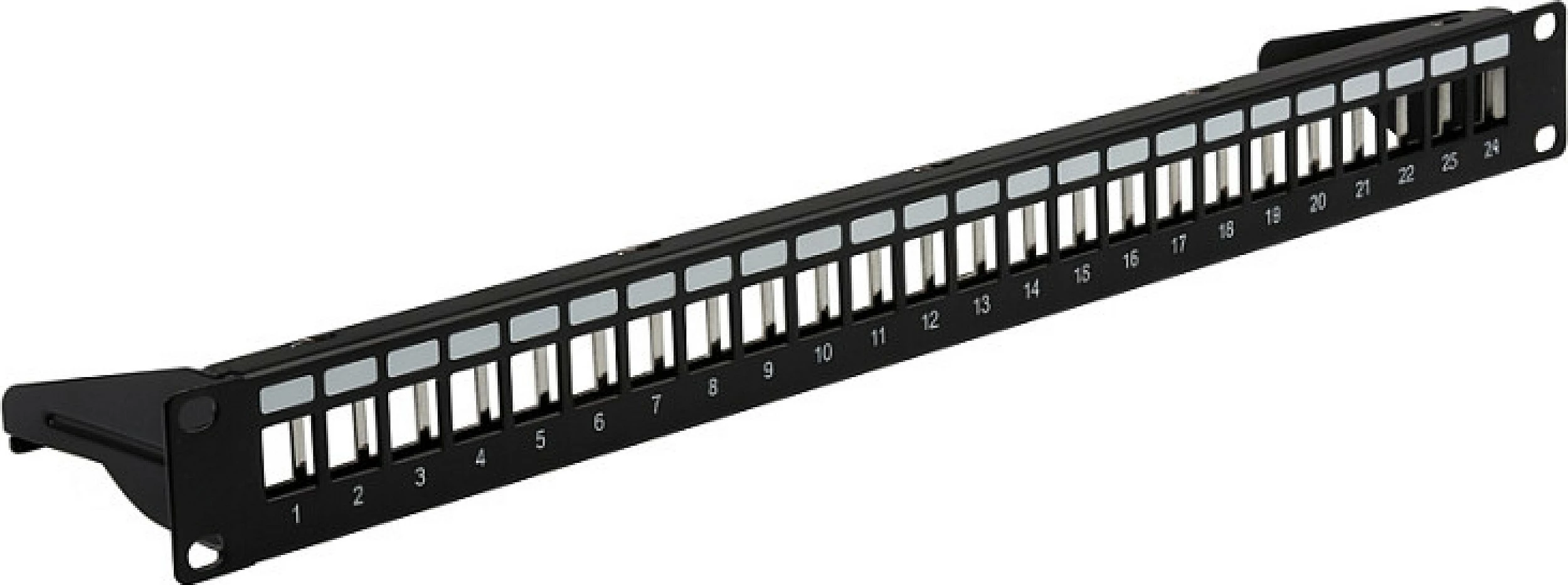 Patch panel 19" EFB Elektronik 24 porta, 1U, metal, i palosshëm, zi RAL9005