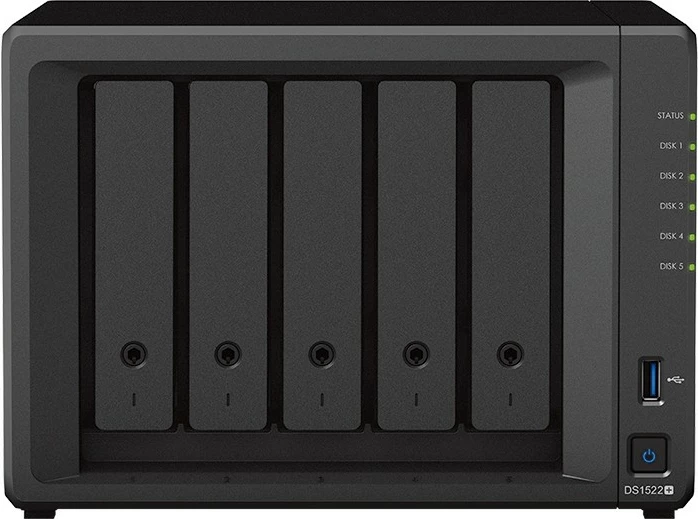 NAS Synology DiskStation DS1522+, Tower, AMD Embedded R-Series SoC, R1600, 8 GB, DDR4