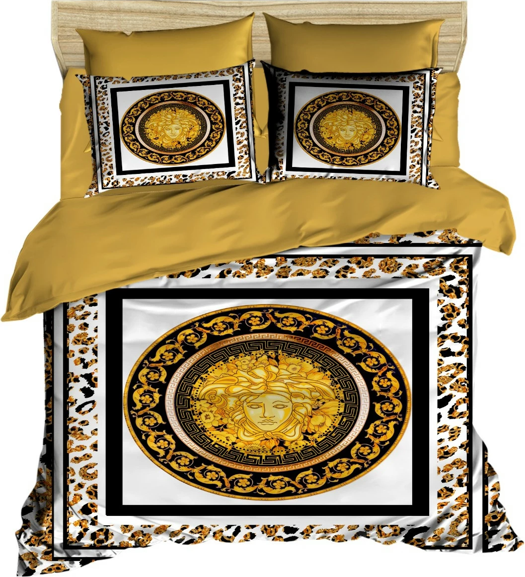 Set mbulesë për jorgan King, L'essentiel, 3D3, ngjyrë e zezë, ari, e bardhë (3 pjesë)