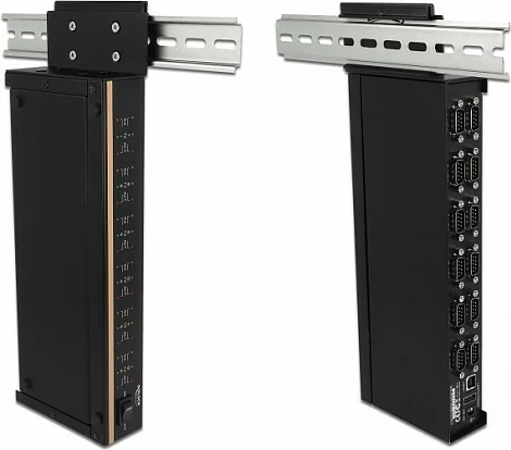 Hub serik DeLOCK USB 2.0 në 12x RS-232, metal, mbrojtje nga mbitensioni, i zi