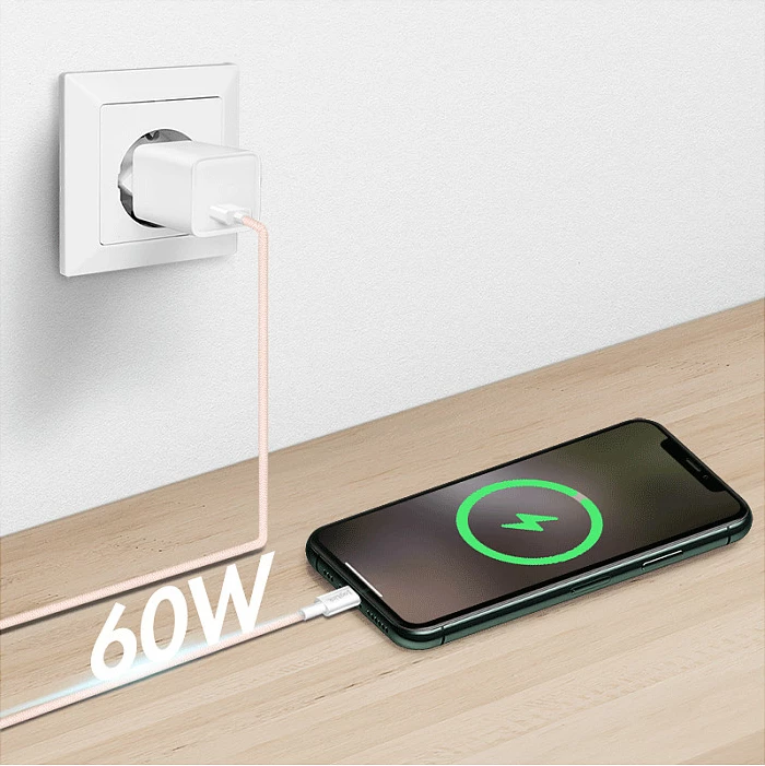 Kabëll USB 2.0 Type-C LogiLink, USB-A në USB-C, 1 m, 60W, rozë