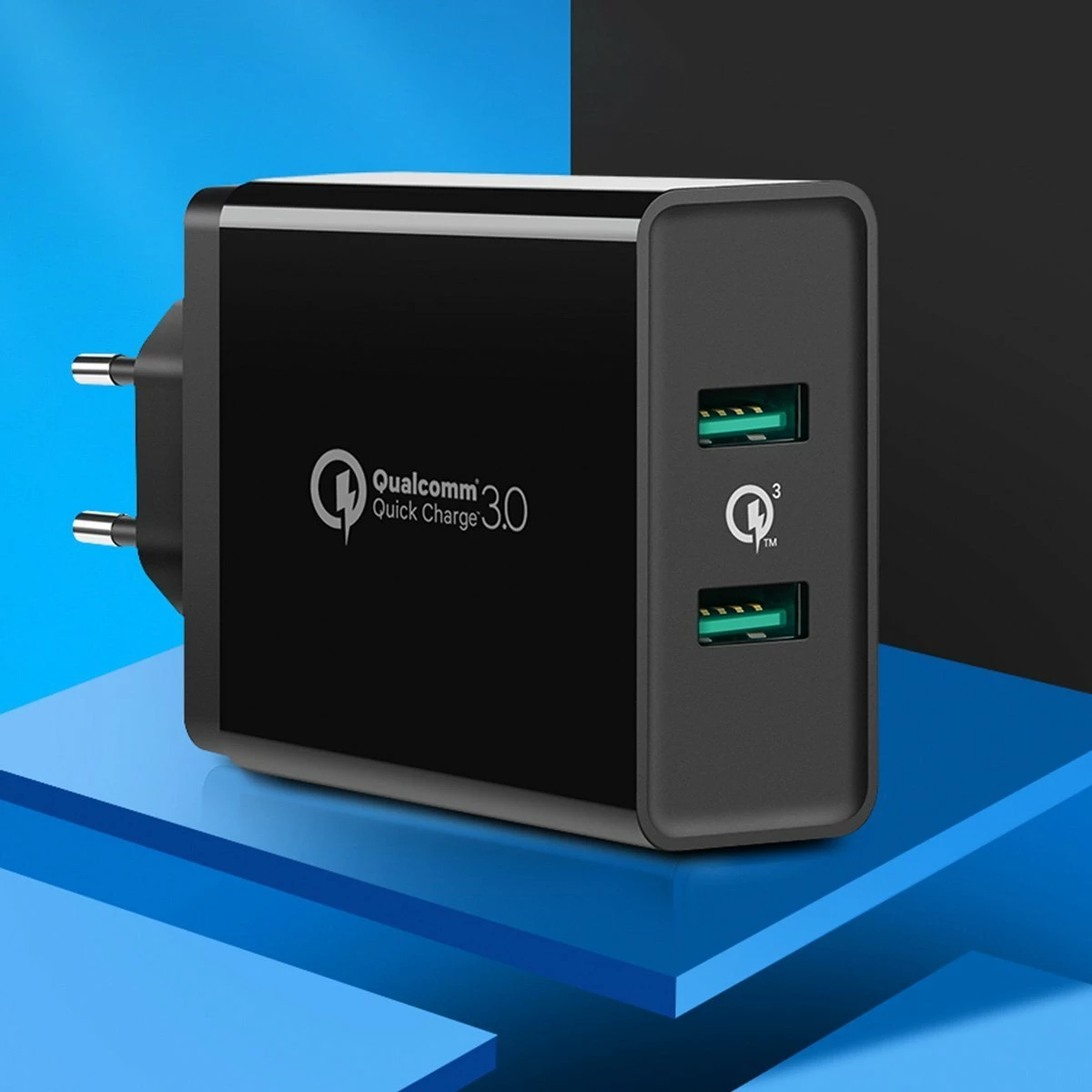 Adapter karikues Ugreen CD161 36W 2x USB-A QC 3.0, zi