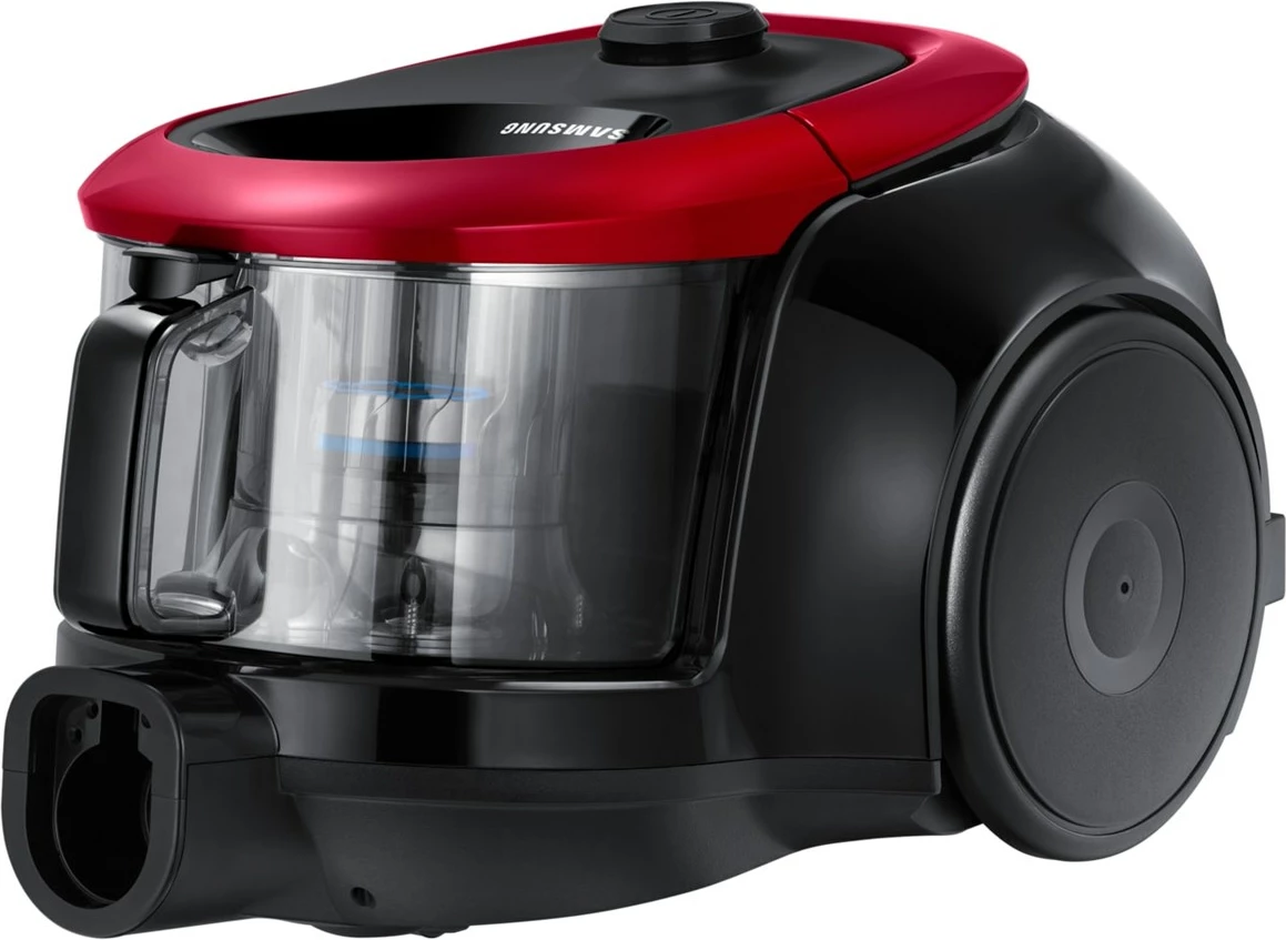 Fshesë me korrent cilindrike Samsung VC07M2110SR/GE, 1.5 L, 700 W, pa qese, e zezë me të kuqe