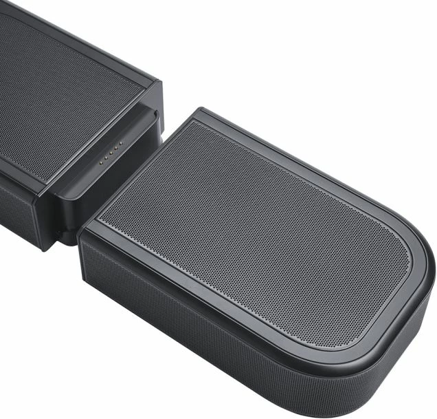 Soundbar JBL Bar 1000 MK2 7.1.4 Dolby Atmos/DTS:X 10\" subwoofer wireless 880W RMS, e zezë, set me subwoofer dhe altoparlantë të pasëm