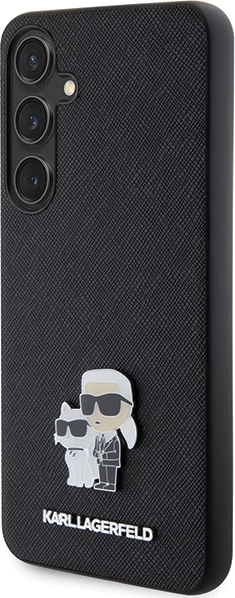 Mbështjellës Karl Lagerfeld Saffiano Karl&Choupette Pin për Samsung Galaxy S24+ S926, i zi