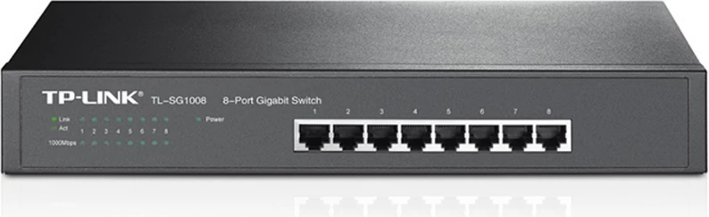 Switch, TP-Link, TL-SG1008 V9, 8 porte Gigabit, i pamenaxhuar, metal, i zi