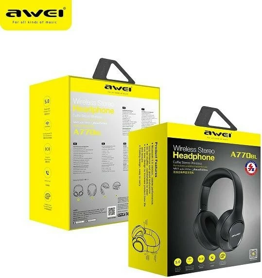 Kufje wireless AWEI A770BL, Over-Ear, Bluetooth, të zeza