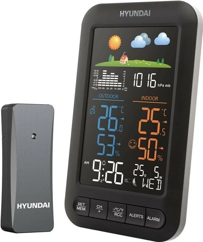 Stacion moti Hyundai HY-WS5110, ekran i ndriçuar, sensor pa tela, i zi