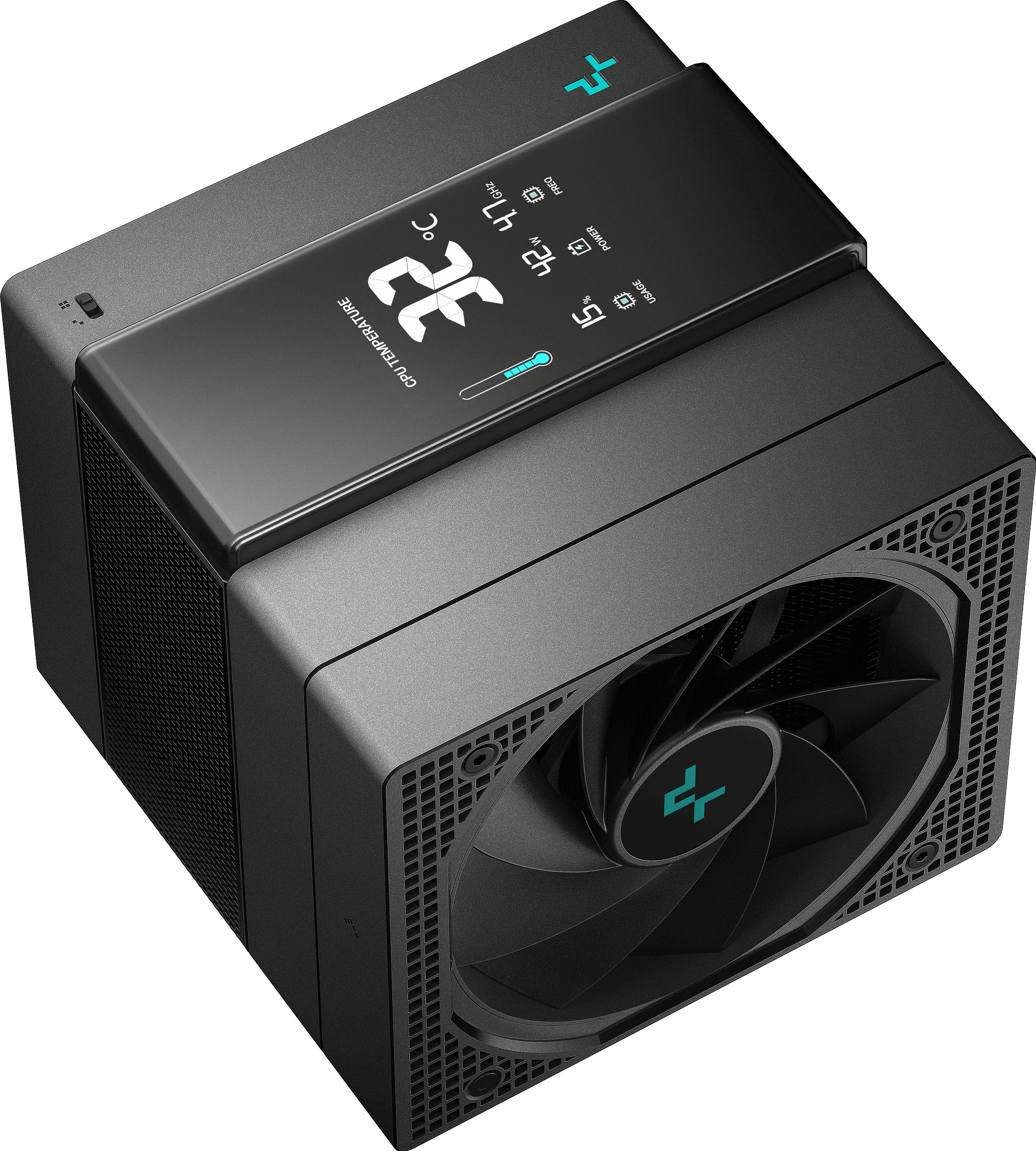 Kasë ftohëse Deepcool ASSASSIN IV VC VISION, 2 ventilatorë, ekran digjital, 300W TDP, e zezë