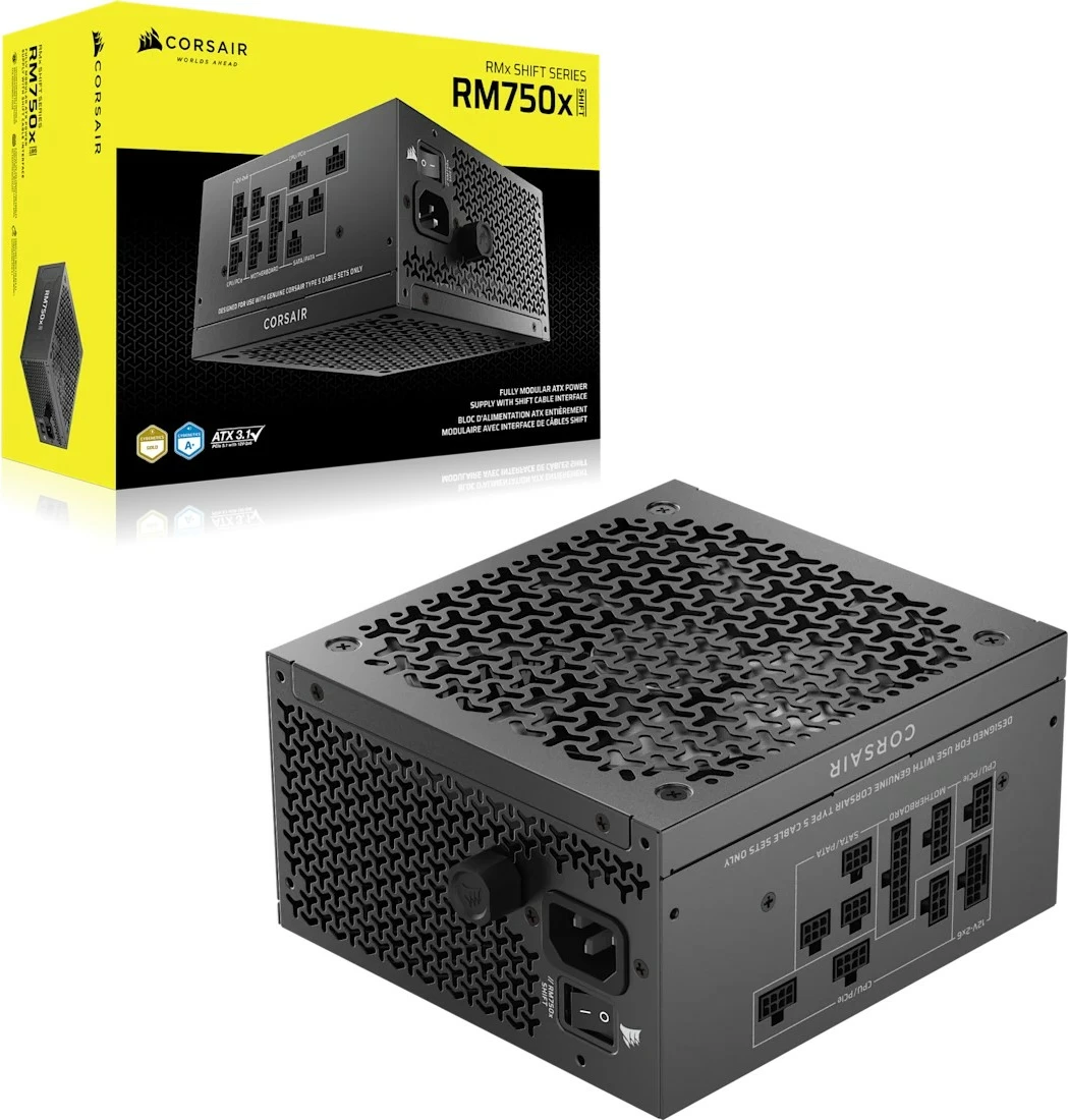 Furnizues energjie ATX, Corsair, RM750x SHIFT CP-9020298-EU, 750W 80+ Gold ATX 3.1, modular