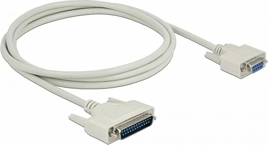 Kabllo seriale DeLOCK D-Sub 25 mashkull në D-Sub 9 femër, 2 m, bezhë