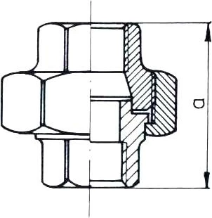Bashkues i dyfishtë i sheshtë, Odlewnia Zawiercie, Flat Double Union, 3/4\", me filetë, galvanizuar
