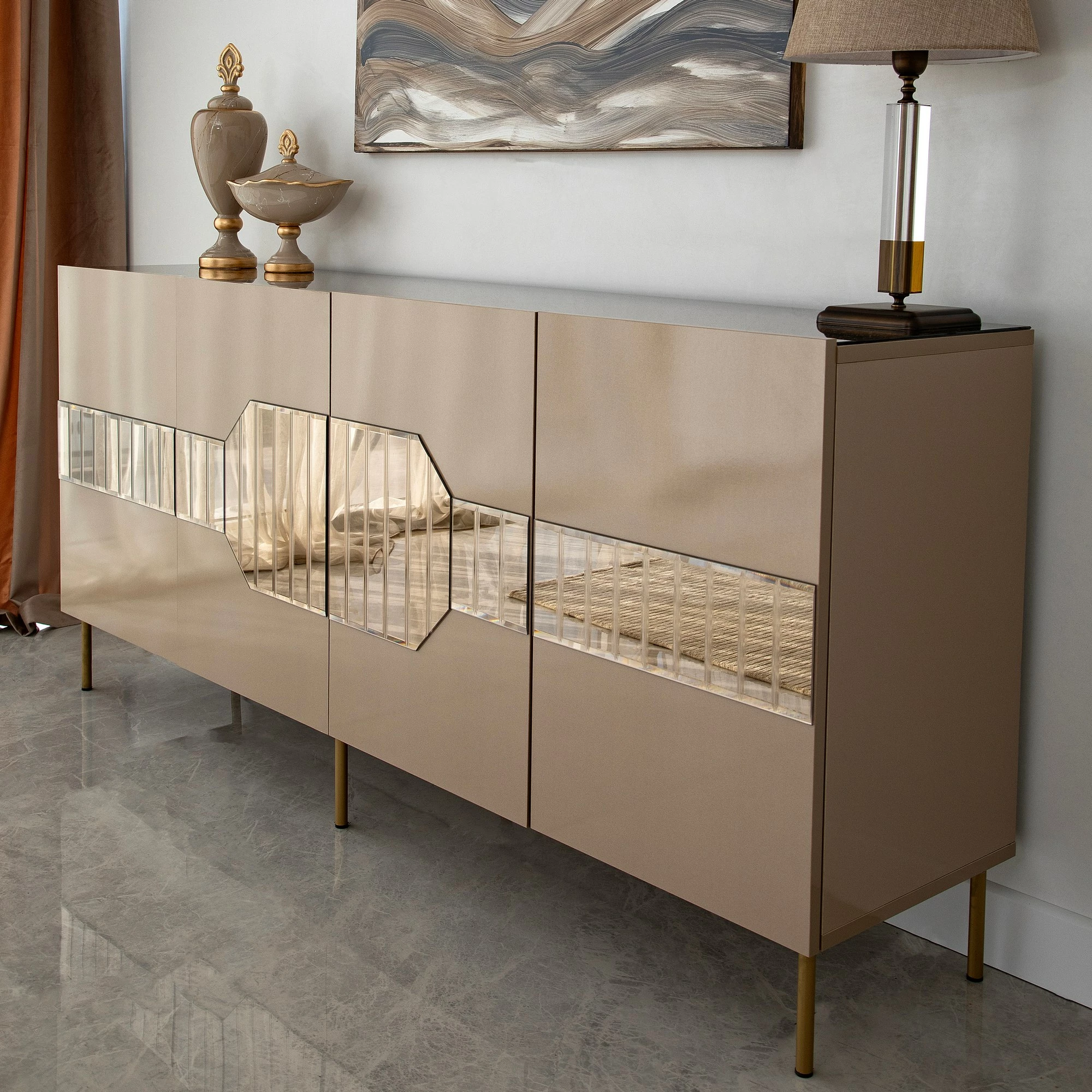 Konsolë Hanah Home, Milan, bronz dhe ar