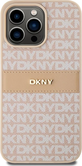 Mbështjellës DKNY Mono Stripe & Metal Logo për iPhone 15 Pro Max, Rozë