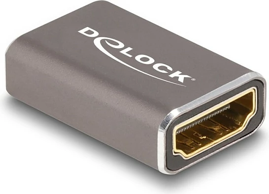 Adapter HDMI DeLOCK femër-në-femër, 8K 60Hz, metal, gri
