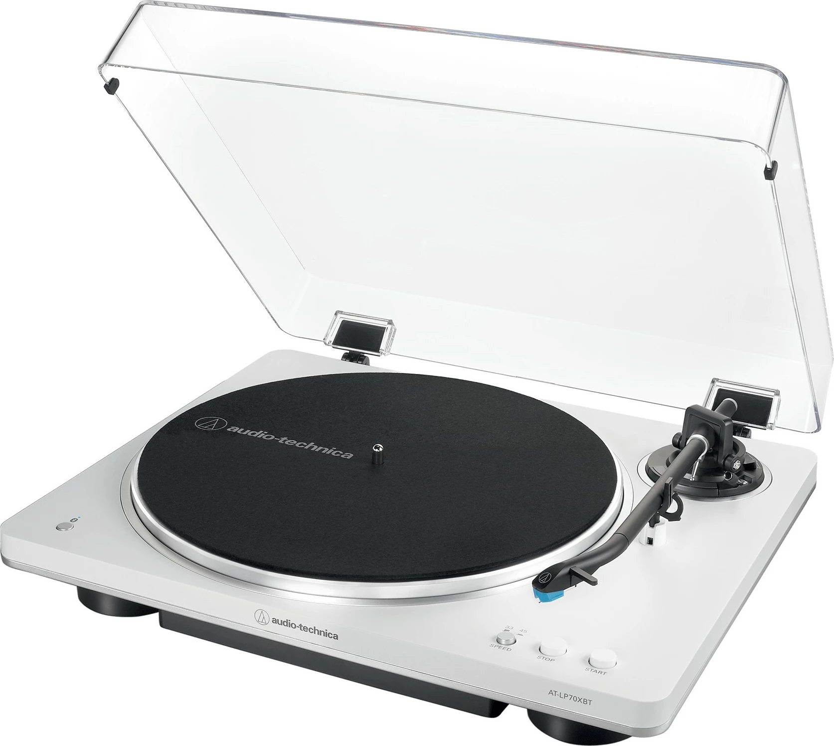 Gramafon audio-technica AT-LP70XBTWS, Bluetooth, phono i integrum, bardhë/argjendtë