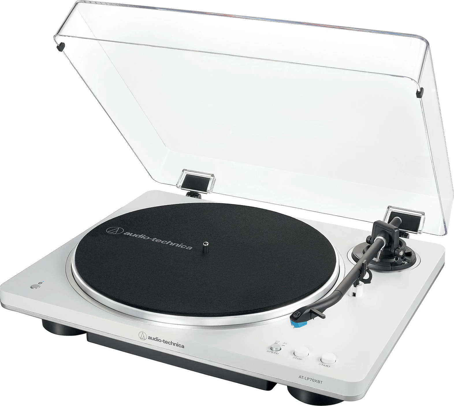 Gramafon audio-technica AT-LP70XBTWS, Bluetooth, phono i integrum, bardhë/argjendtë