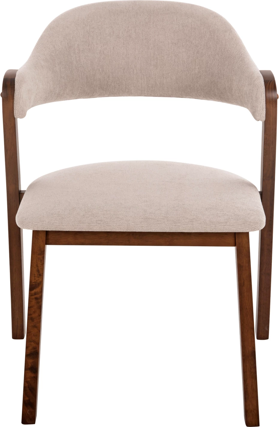 Karrige për ngrënie RIDER FH9734.02 dru gome ngjyrë arre-stof ecru 59x59x83Hcm., set prej 2 copë