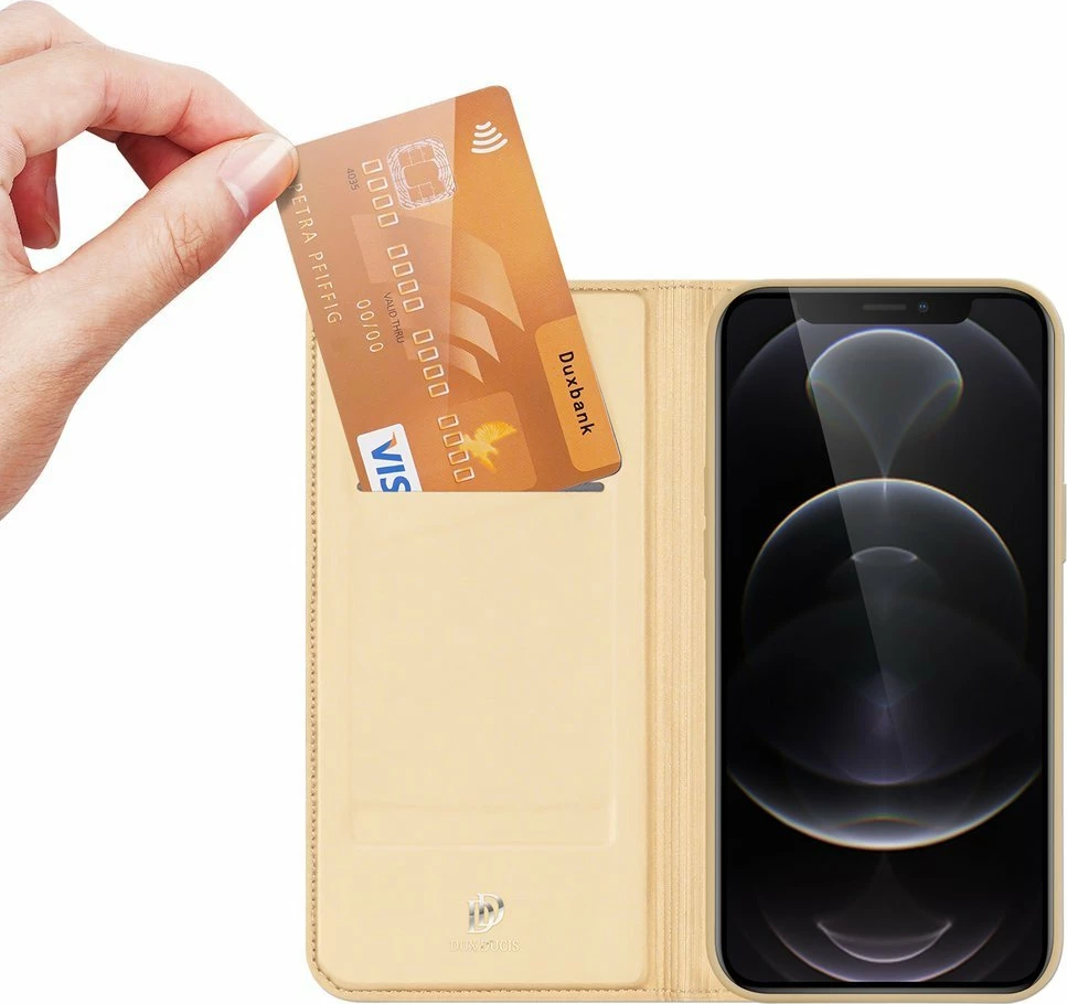 Mbështjellës Dux Ducis Skin Pro Bookcase për iPhone 13 Pro Max, ari