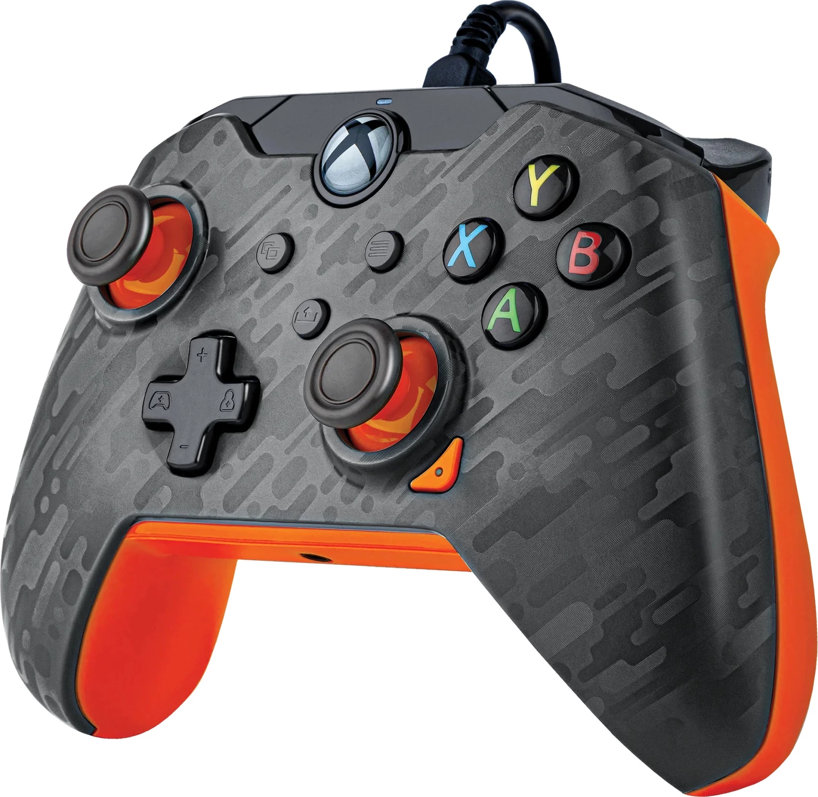 Kontroller me kabllo PDP Xbox Wired Controller Carbon Atomic, kabllo 2.5 m, gri/portokalli