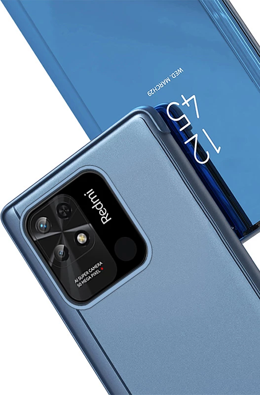 Mbështjellës Hurtel Clear View Case për Xiaomi Redmi 10C, me kapak, rozë