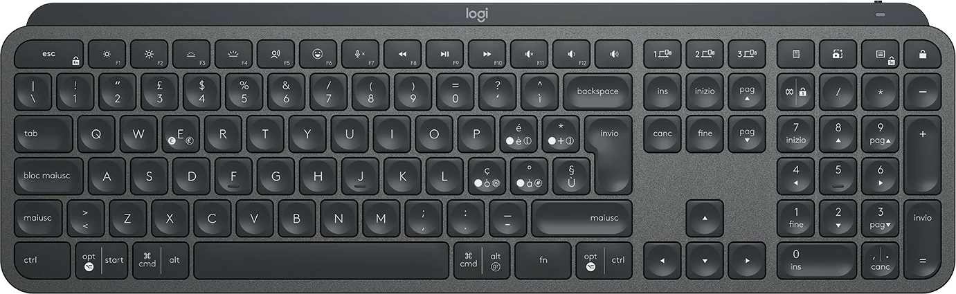 Tastierë Logitech MX Keys for Business, wireless, Bluetooth, full-size, grafit