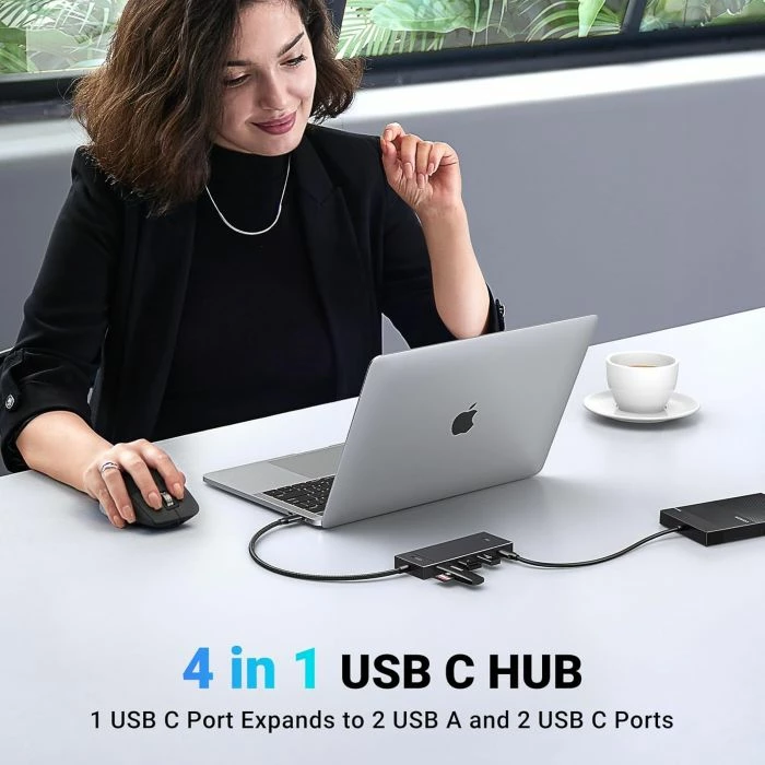 Hub USB-C UGREEN 35583 10Gbps 2x USB-C 3.2 Gen 2 + 2x USB-A 3.2, i zi