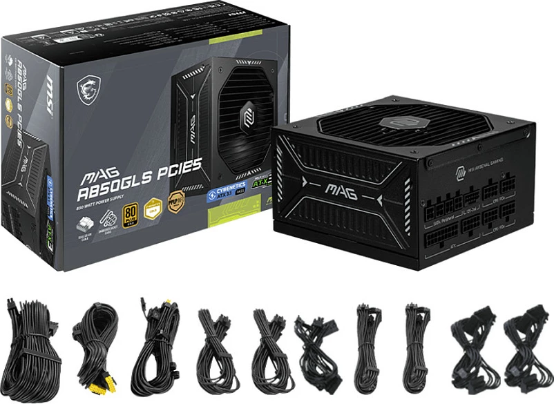 Furnizues rryme (PSU) MSI MAG A850GLS PCIe5, 850W, 80+ Gold, Fully Modular, ATX 3.1, i zi