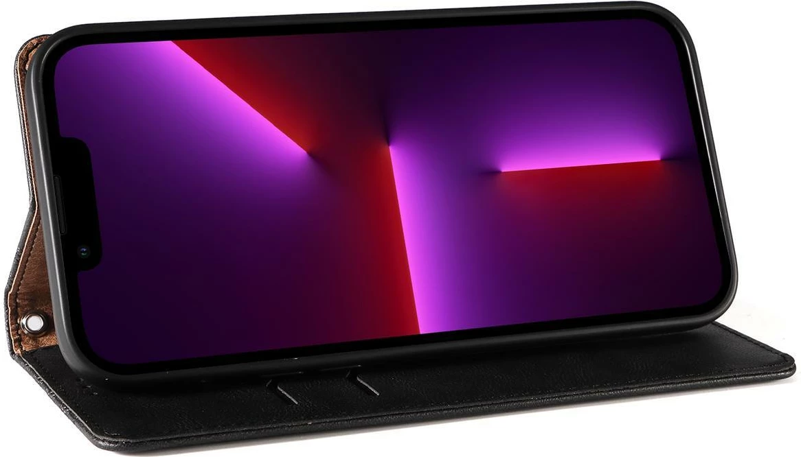 Mbështjellës Hurtel Magnet Strap Case për iPhone 12 Pro, me portofol dhe litar dore, e zezë