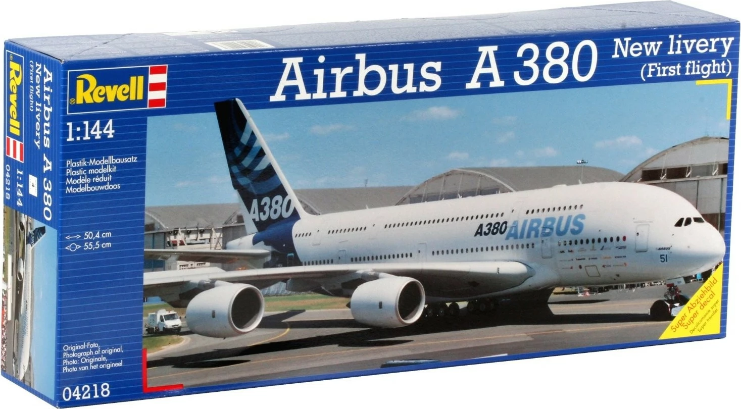 Model plastik avion Revell Airbus A380 1:144, 163 pjesë
